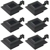 vidaXL Buitenverlichting, zonnepaneel, 6 stuks, LED, vierkant, 12 cm, zwart