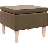 vidaXL Kruk met houten poten stof bruin