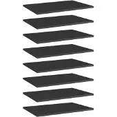 vidaXL Wandschappen 8 st 60x40x1,5 cm spaanplaat hoogglans zwart