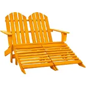 vidaXL Tuinstoel 2-zits Adirondack met voetenbank vurenhout oranje