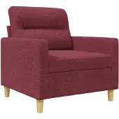 vidaXL Fauteuil 60 cm stof wijnrood
