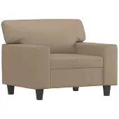 vidaXL Fauteuil 60 cm kunstleer cappuccinokleurig