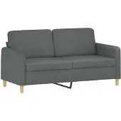 vidaXL Tweezitsbank 140 cm stof donkergrijs