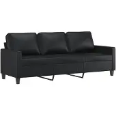 vidaXL Driezitsbank 180 cm kunstleer zwart