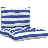 vidaXL Palletkussens 2 st gestreept oxford stof wit en blauw