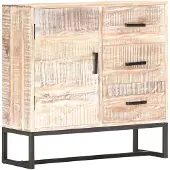 vidaXL Dressoir, wit, 73x30x75 cm, massief acaciahout