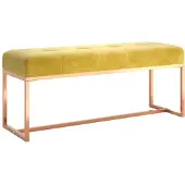 vidaXL Bankje 110x36x45 cm fluweel mosterdgeel