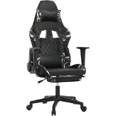 vidaXL Massage gamestoel met voetensteun kunstleer zwart en camouflage