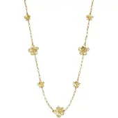 Yehwang Botanische Schakelketting met Subtiel Bloemmotief – RVS - Goud