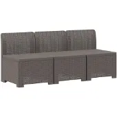 vidaXL 3-Zits Tuin Sofa Rottanlook 3-zits PP Lichtgrijs