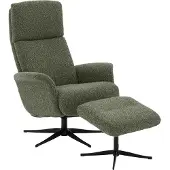 Goossens Fauteuil Zenica - Met Armleuning - Stof - Groen