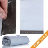 Rosfix Verzendzak Koerier - Zelfklevend Wit LDPE - 450x650 mm 50µm - 100 Stuks voor Verzending