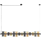 Nest of Nora Hanglamp Arjen - Cilinder glas 14-licht - Zwart