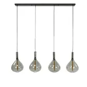 Nest of Nora Hanglamp 4-lichts glas smoke - Zwart