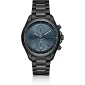 BOSS BOSSLETIC horloge met zwarte coating en blauwe wijzerplaat