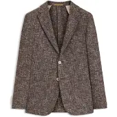 BOSS Slim-fit blazer van materiaal met microdessin