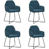 vidaXL Eetstoelen 4 st fluweel Blauw 55 x 50 x 84 cm