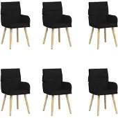 vidaXL Eetstoelen 6 st Stof Zwart 60 x 56 x 93 cm