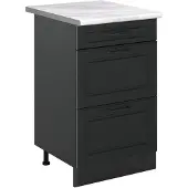 Vicco Keukenonderkast R-Line, Antraciet landelijk/Antraciet, 50 cm marmer werkblad