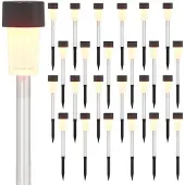 vidaXL Buitenverlichting met zonnepaneel en grondpen, 24 stuks, warm wit licht, 29,5 cm
