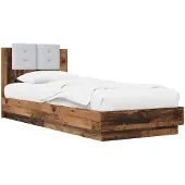 vidaXL bedframe met hoofdeinde, gemaakt van gerecycled hout en houtvezel
