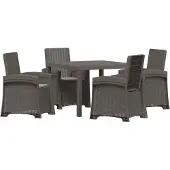 vidaXL Tuin Eettafel Set 5 st Lichtgrijs PP