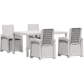 vidaXL Tuin Eettafel Set 5 st Wit en antracietkleurig PP