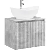 vidaXL Badkamerkastset, betonkleur, houtvezel