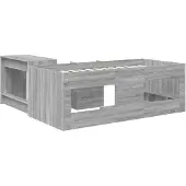 vidaXL Kinderhoogslaper met bureau 2 st Grijs Sonoma Bewerkt hout