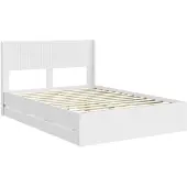 vidaXL Bedframe met opbergruimte en hoofdbord Wit 140 x 190 cm