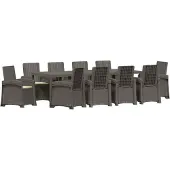 vidaXL Tuin Eettafel Set 11 st Lichtgrijs en Crème PP