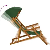 vidaXL Ligstoel 2 pcs 3 Positie massief eucalyptushout Groen