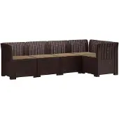 vidaXL 5-Zits Tuinbank met Kussens Rattanlook PP Bruin