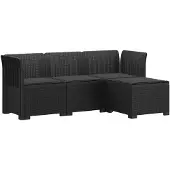 vidaXL 4-Zitter Tuin Sofa met Kussens Rattan Look PP Antraciet
