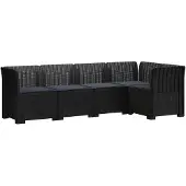 vidaXL 5-Zits Tuinbank met Kussens Rattanlook PP Antraciet