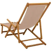 vidaXL Opvouwbare zonnebed 3 Positie Massief Eucalyptus Hout Taupe