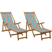 vidaXL Opvouwbare zonnebed 2 pcs 3 Positie Massief Eucalyptus Hout