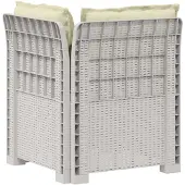 vidaXL Eén-zits Tuin Sofa met Kussens Rieten Look PP Wit