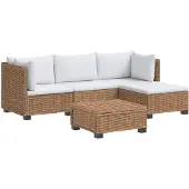 vidaXL 5 st Rieten Loungeset met Kussens GENDT Natuurlijk Riet Naturel
