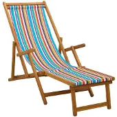 vidaXL Opvouwbare zonnebed 3 Positie Massief Eucalyptus Hout
