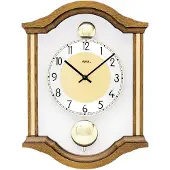 AMS W7447-4 wandklok met een stevige behuizing van massief eikenhout