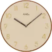 AMS W9563 wandklok met houten behuizing en opstaande cijfers