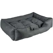 Duvo+ duvoplus Duratex Hondenmand - Hondenbed met Brede Randen & Uitneembaar Kussen - Afneembare Hoes & Anti-slip - M 80x60x16cm - Donkergrijs