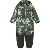 Reima - Kid's Mjosa Softshell Overall Print - Overall 98, olijfgroen