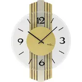 AMS W9673 wandklok met houten behuizing en messingafwerking in antiekstijl