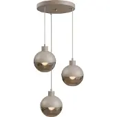 Masterlight Design hanglamp Opera 3-lichts beige terra Ø 35cm