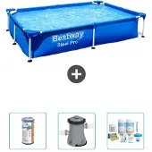 Bestway Steel Pro, rechthoekig zwembad - 221x150x43 cm - 4-delig - S22706