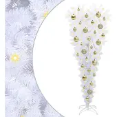 vidaXL Kunstkerstboom met 150 LED Wit 120 cm PVC en Staal