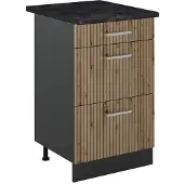 Vicco Keukenonderkast R-Line, Artisanaal eiken/Antraciet, 50 cm antraciet werkblad