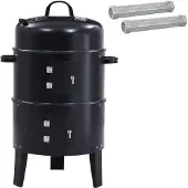 vidaXL Buitengrill Ø 40 x 80 cm Staal Zwart